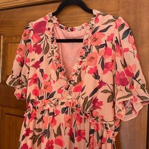 AMAZON pink floral maxi dress